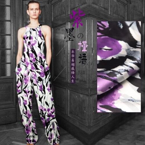 PRINTED SILK STRETCH SATIN 118cm width 19momme Pure Silk Fabric Dress Material Sewing Cloth Chinese Silk Supplier
