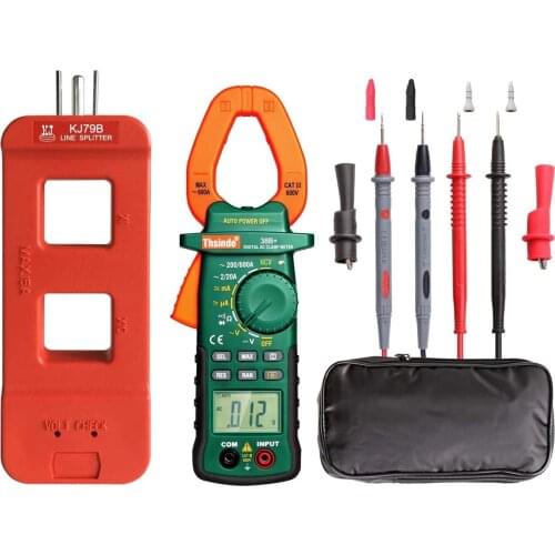 AC Line Splitter & Autoranging Multimeters Clamp Meter With Storage Bag AC/DC Volt Current Ohm Diode Resistance Voltage Tester