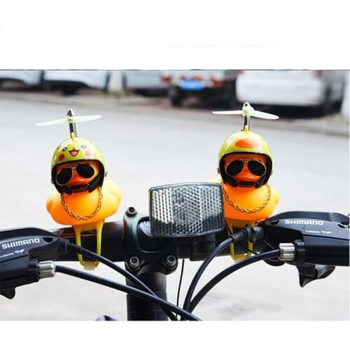 Standing Duck with Helmet Broken Wind Small Yellow Duck Road Bike Motor Helmet Cycling Accessories With Luminous/Normal Airscrew