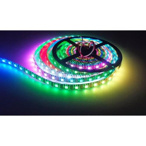 5V LED Strip WS2812B 30/60 pixels/leds/m 5M IP30 IP67 Black/White PCB Address Smart WS2812 IC WS2812 LED Light Strip