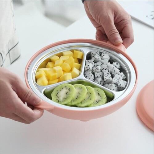 Creative 304 Stainless Steel Dinner Plate Candy Snacks Nuts Fruits Plates Dishes Bowl Breakfast Tray Home Kitchen Tableware