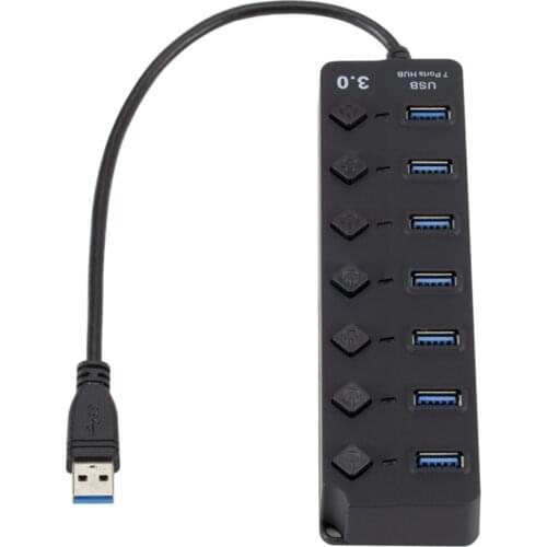 USB Hub 3.0 High Speed 7 Port USB Splitter on/Off Switch AC Power Adapter for Plus for MacBook Laptop PC Accessories