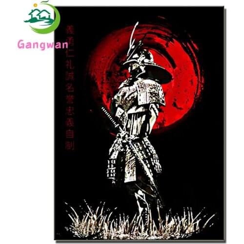 Japanese warrancient military commander diamond painting vintage handmade mural art painting cross stitch living room decoration