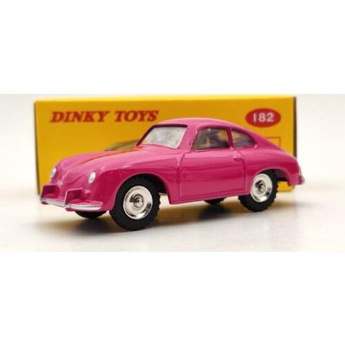 1/43 DeAgostini Dinky Toys 182 For P~sche 356A Coupe Pink Diecast Models Auto Car Gift Collection