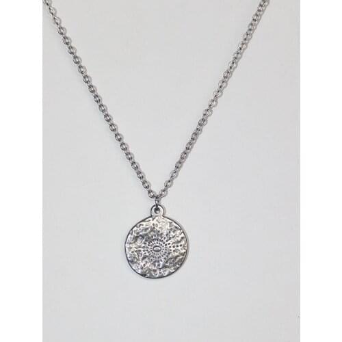 1pc Uneven Cosmic Eye Stainless Steel Pendant Necklace Planet Disc Science Necklaces Women Men Girls Christmas Jewelry Gift