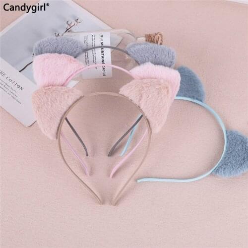 10pcs Plush Cat Ears Headbands Anime Cosplay Hair Clip Hairpin Party Headwear Hairbands Fox Women Hair Accessories Headpieces