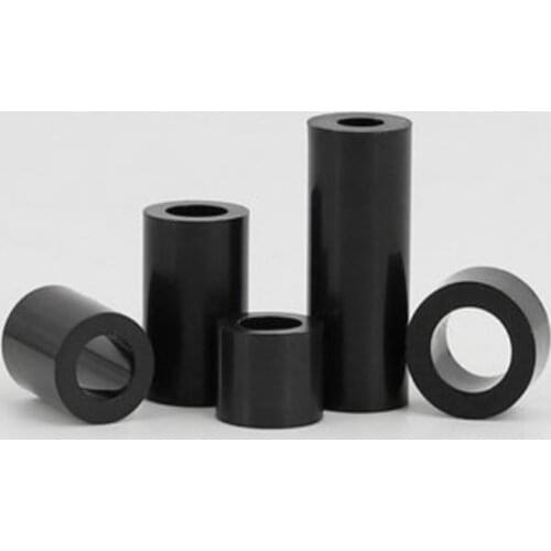 50pcs M3 M4 black Nylon ABS Non-Threaded Spacer Round Hollow Standoff Washer ID 3mm 4mm PCB Board Screw Bolt