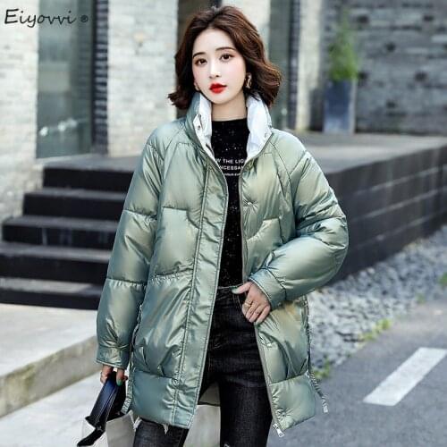 2021 New Arrival Fashion Women Winter Jacket Cotton Padded Warm Thicken Female Coat Long Bright Face Coats Parka Womens Jackets