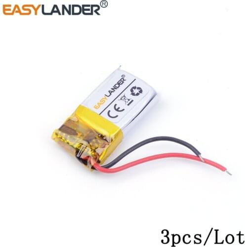 3pcs /Lot 451220 100mAh 3.7v lithium Li ion polymer rechargeable battery For MP3 MP4 MP5 battery bluetooth headset battery
