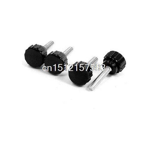 4pcs Spare Parts M4 x 14 x 20mm Screw On Type Grip Knurled Knobs