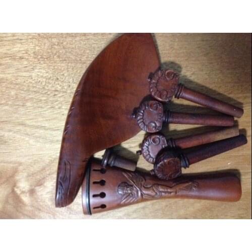 5 sets Nice violin fittings 4/4 hand carved old Jujube