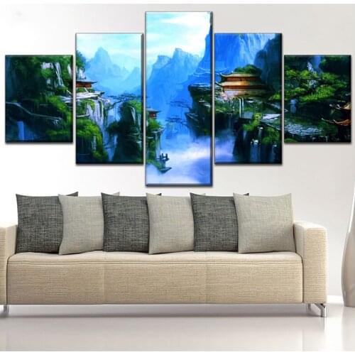 5pcs Diy Diamond Painting round square drill Mountain Temple Diamond Embroidery Mosaic full Rhinestones Natural sceneryZP-2063