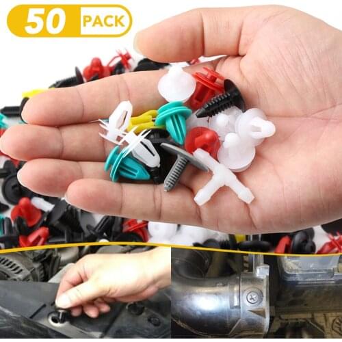 50pcs Car Universal Mixed Clips For Skoda Octavia A5 A7 RS Fabia Superb Rapid Yeti Accessories Car Styling