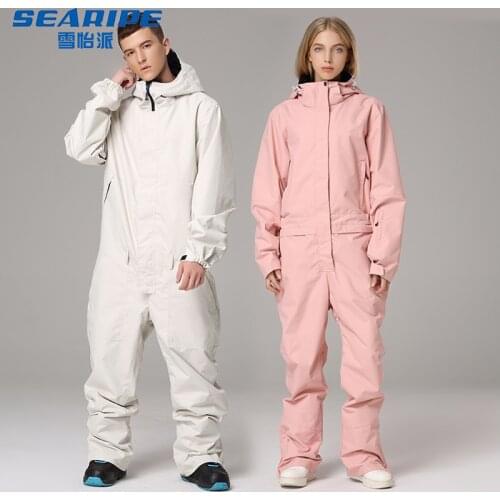 One-Piece Ski Suit Men and Women Suit Waterproof Outdoor Jumpsuit Casual Thick Winter Warm Snowboarding Set