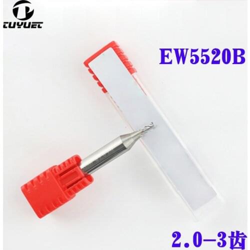EW5520B Carbide End Mill Milling Cutter 2.0mm φ2.0xD6x40x3F twist drill Wolf tooth milling cutter