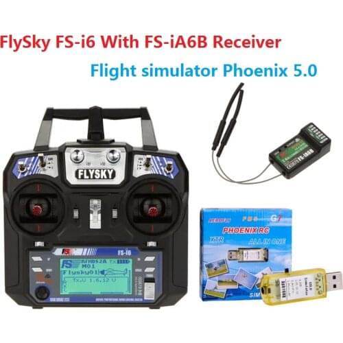 FlySky FS-i6 2.4G 6CH +G7 Flight simulator Phoenix 5.0 AFHDS RC Radion Transmitter With FS-iA6B Receiver for RC FPV Drone