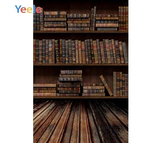 Yeele Wood Photocall Library Interior Retro Books Photography Backdrops Personalized Photographic Backgrounds For Photo Studio