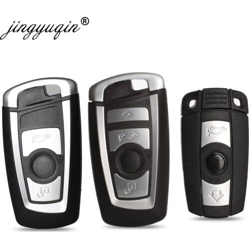 Jingyuqin 3/4 Button Remote Smart Car Key Shell For BMW 1 3 5 6 7 Series E90 E91 E92 E60 E61 X1 X3 X4 X5 X6 Key Cover Fob Case