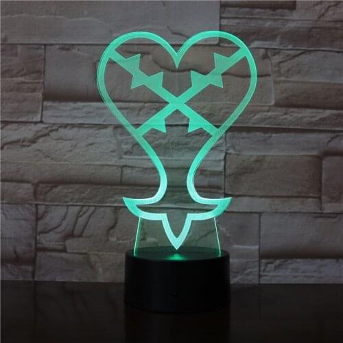 Creative Gift Love Heart Couples 3D Lamp Night Light for Chilren LED Illusion Atmosphere Sleep Light Touch Colors Changing 2901
