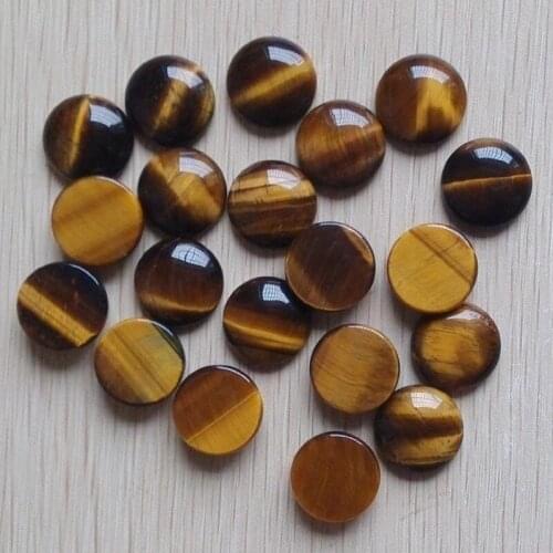 2018 fashion high quality natural tiger eye stone round cabochon 20mm*20mm stone beads 20pcs/lot Wholesale free shipping