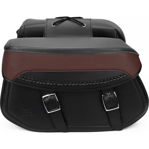 Motorcycle Saddlebag Side Bag Universal Waterproof PU Leather Saddle Bag Travel Pack For sportster For Honda 1pair 30L Tool Bag
