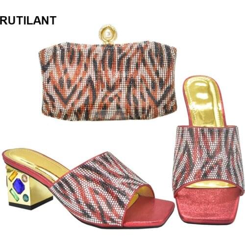 Latest Italian Shoes with Matching Bags 2018 Women Italian African Party Pumps Shoes and Bag Nigerian Women Shoes and Bag Set