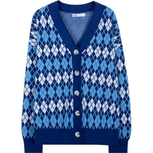New Cardigan sweater autumn winter versatile womens Korean knitwear popular retro French loose cardigan sweater coat