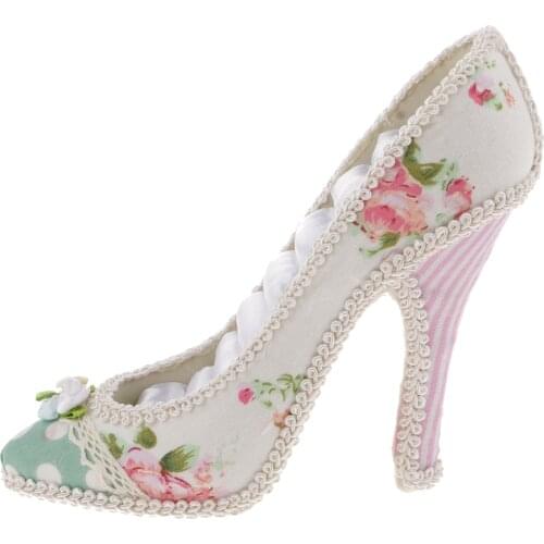 New Flower High-heel Shoe Ring Display Jewelry Stand Holder Home Decoration