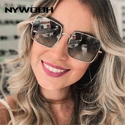 NYWOOH Retro Square Sunglasses Women Men Brand Design Vintage Sun Glasses Metal Ocean Lens Shades Eyewear UV400