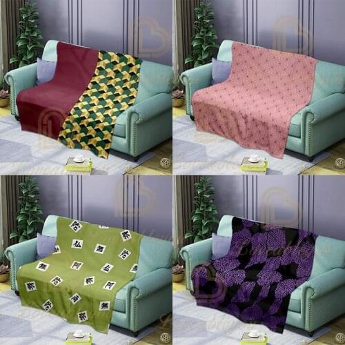 Anime Demon Slayer: Kimetsu No Yaiba Sherpa Blanket Quilt Cover Home Travel Bedding Fleece Throw Blanket Sofa Flannel Blanket