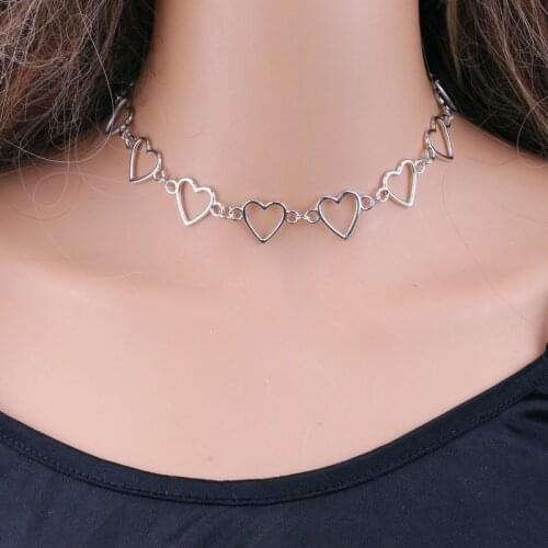 Ornament European American Style Necklace Alloy Retro Easy Matching Hollow Heart Personality Necklace Female
