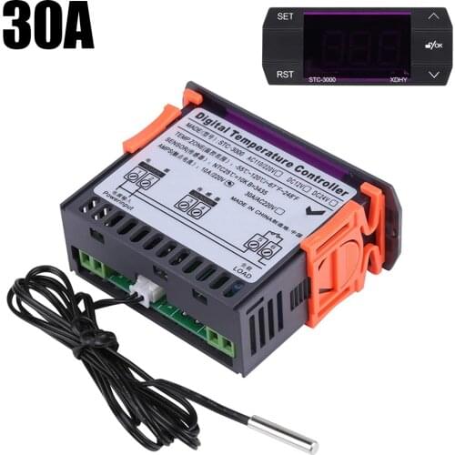 STC-3000 10A 30A Touch Digital Temperature Controller With Sensor 110V-220V Electronic Thermostat For Incubator Heating Cooling