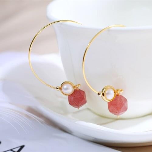 DAIMI Pearl Earrings Three-dimensional Crystal Pattern 6-7mm Natural Pearl Earrings For Women Gift
