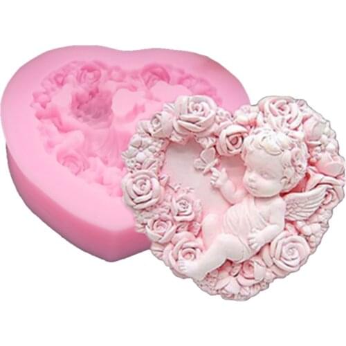 Rose Angel Craft Art Silicone Cake Mold 3D Craft Molds DIY Resin Clay Candle Molds Fondant Handmade Cake Decorating Tools