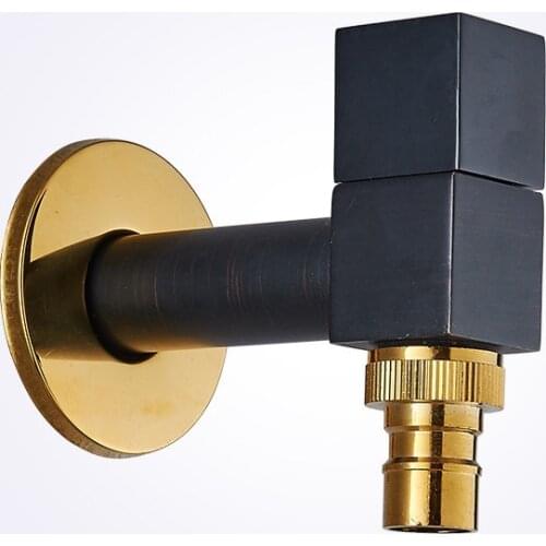 Washing Machine Faucets Black Oil and Gold Wall Mounted Bibcock Copper Outdoor Garden Faucet Washing Machine Tap Small tap