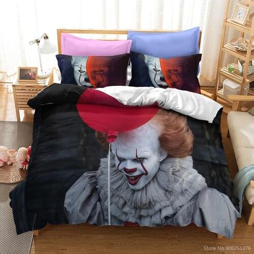 Stephen Kings It Horror Movie 3D Printed Bedding Set Twin Full Queen King Size Comforter Cover Set Soft Duvet Cover Set Gift