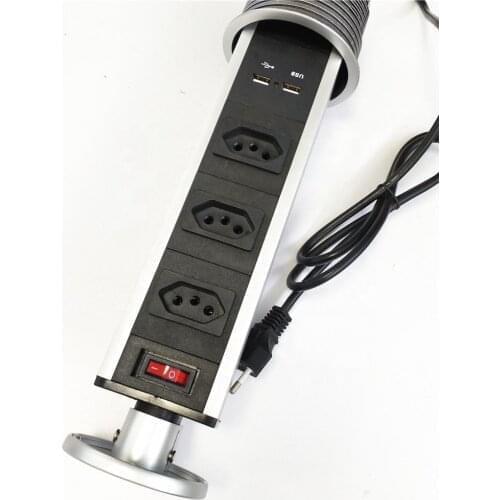 New Brazil standard pop up socket with charge USB for phone computer tablet charging electricity free shipping