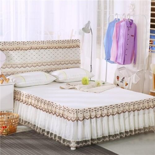 1 pc Bed skirt 2 pcs Pillowcases Nordic Multi-layer Pleated Princess Lace Bed Skirt Lace Bed Skirt Bed sheet set