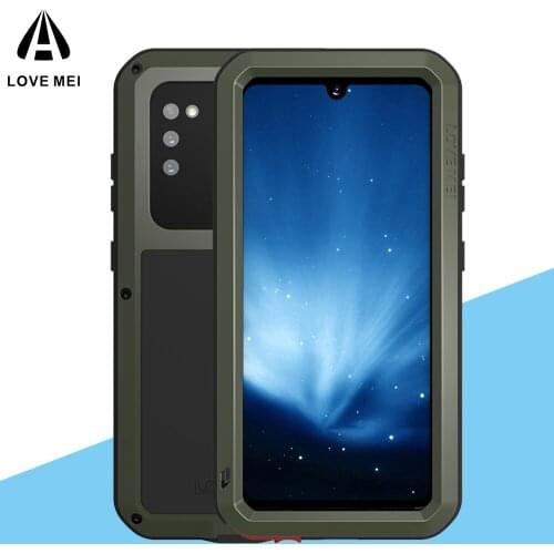 Love Mei Metal Tempered glass Full Protective Cover For Samsung Galaxy A41 Case Heavy Duty Armor Shockproof Waterproof