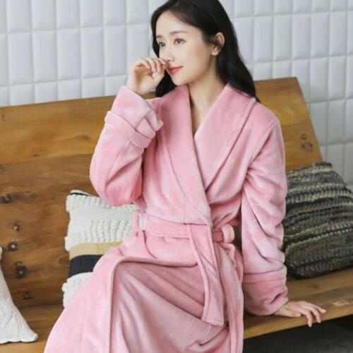 Winter Women Robes Warm Coral Fleece Nightdress Sleepwear Female Pajamas Home Clothes Floral Dressing Gron Kimono Hotel Bathrobe