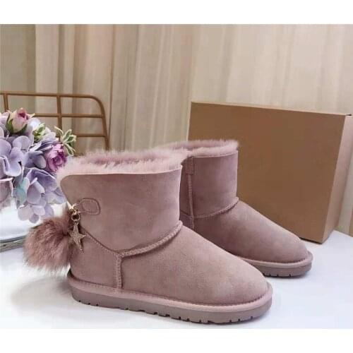 Real Sheepskin 2020 New Style Nice Winter Classic Snow Boots Genuine Sheepskin Women Boots Top Quality Women Shoes