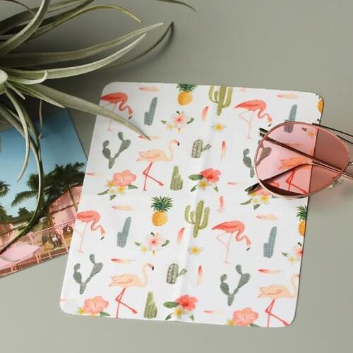 1PCS High Quality Flamingo Glasses Cleaner 177*147mm Microfiber Glasses Cleaning Cloth For Lens Phone Screen Cleaning Wipes