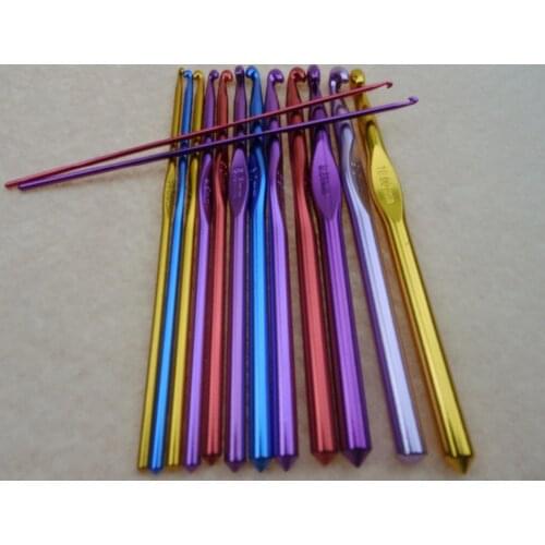 14 pc/set 15set/lot Multicolor Metal Crochet Hook Knitting Needlework Kits Metal Needle DIY hand tool handcrafts NEEDLE-705102