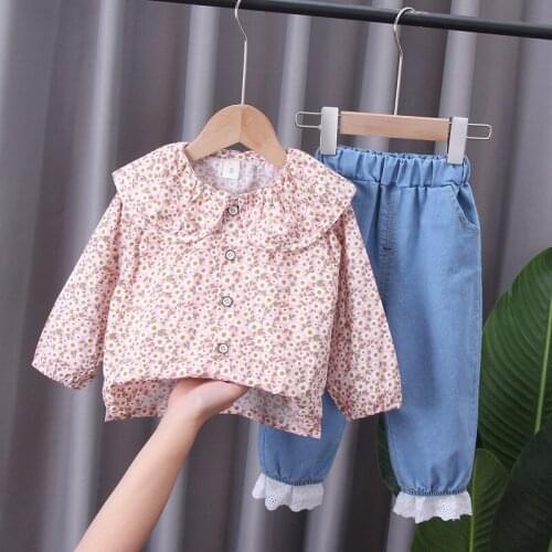 New Kids Girl Clothing Sets Autumn Spring Toddler Girl Fashion Clothes Floral Long Sleeve T-Shirt+Pants 2Pcs Girls Clothes Suits