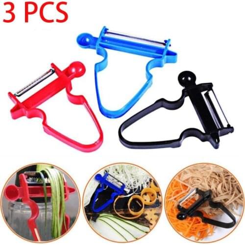 3pcs Magic Trio Peeler Slicer Shredder Peeler Julienne Cutter Multi Stainless Steel Blade Grater Zesters Kitchen Accessories