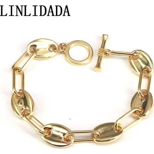 3Pcs Gold Color Metal Chain Bracelet/Necklace Punk Jewelry Open Chain Bracelet For Women Femme Fashion Jewelry