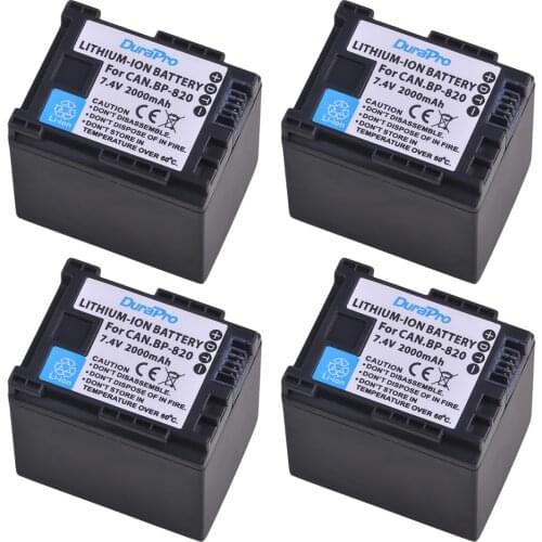 4Pc 2000mAh BP-820 BP 820 Replacement Battery for Canon VIXIAGX10,HFG21,HFG30,HFG40,HFM30,HFM31,HFM32,HFM300,HFM40,HFM41,HFM400