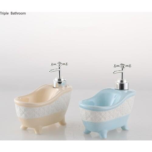 400ml Bathtub Shampoo Bottle Nordic Style Ceramics Soap Dispenser Wristband Hand Dispenser Bathroom Decoration Accessories