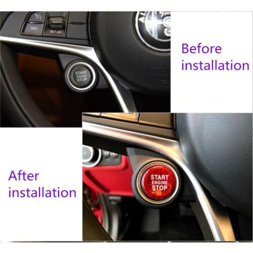 Car Styling Accessories Start Stop Engine Button Cover Case For Alfa- Romeo- Mito- 159 147 156 Giulietta- Stelvio- 166 Stickers