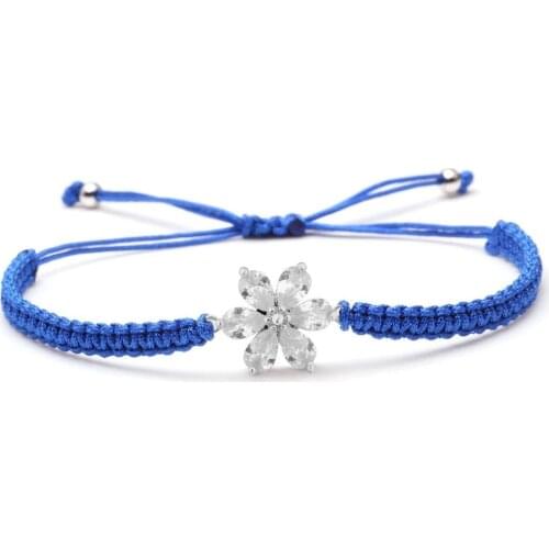 Sparkling White Zircon Crystal Brass Flower Charm Bracelets 2019 New Fashion Light Luxury High Quality Shiny CZ Bracelets Gift